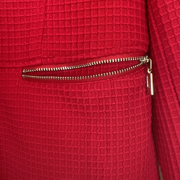 Chicos red lined knit moto style jacket - Picture 6 of 10